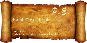 Perényi Elek névjegykártya