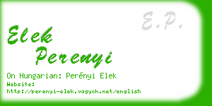 elek perenyi business card
