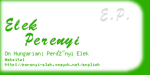 elek perenyi business card